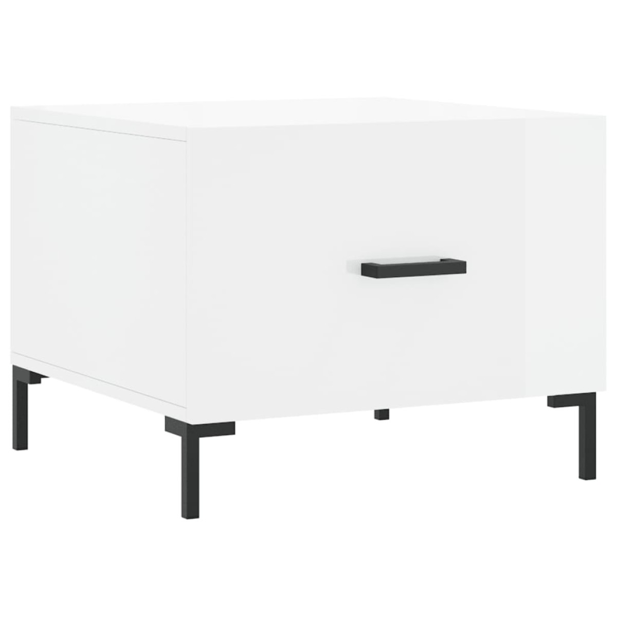 vidaXL Τραπεζάκι Σαλονιού Γυαλ. Λευκό 50 x 50 x 40 εκ. Επεξεργ. Ξύλο