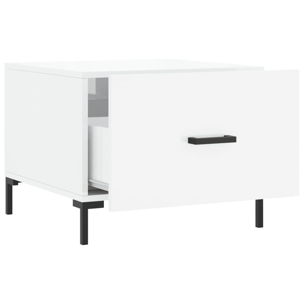 vidaXL Τραπεζάκι Σαλονιού Γυαλ. Λευκό 50 x 50 x 40 εκ. Επεξεργ. Ξύλο