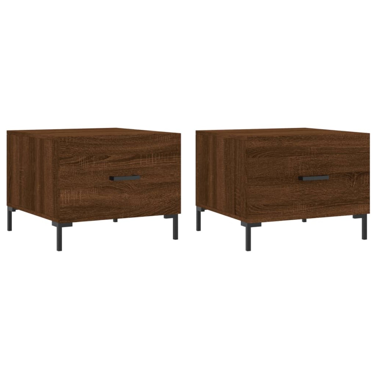 vidaXL Τραπεζάκια Σαλονιού 2 τεμ Brown Oak 50x50x40 εκ Επεξ. Ξύλο