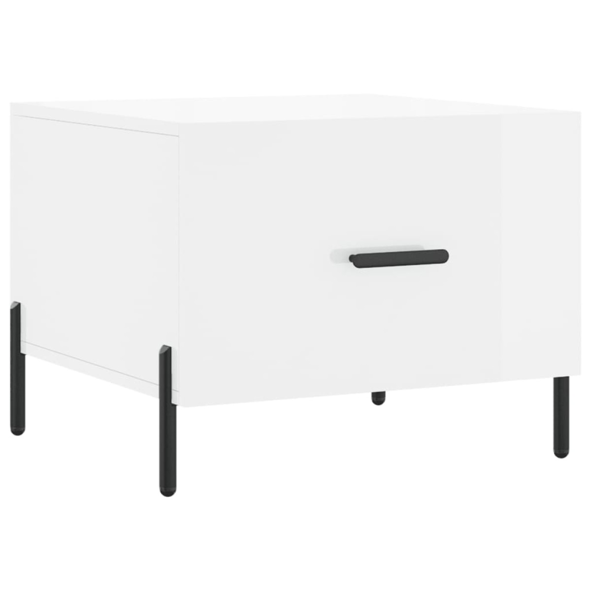 vidaXL Τραπεζάκι Σαλονιού Γυαλ. Λευκό 50 x 50 x 40 εκ. Επεξεργ. Ξύλο
