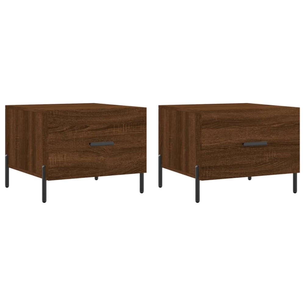 vidaXL Τραπεζάκια Σαλονιού 2 τεμ Brown Oak 50x50x40 εκ Επεξ. Ξύλο