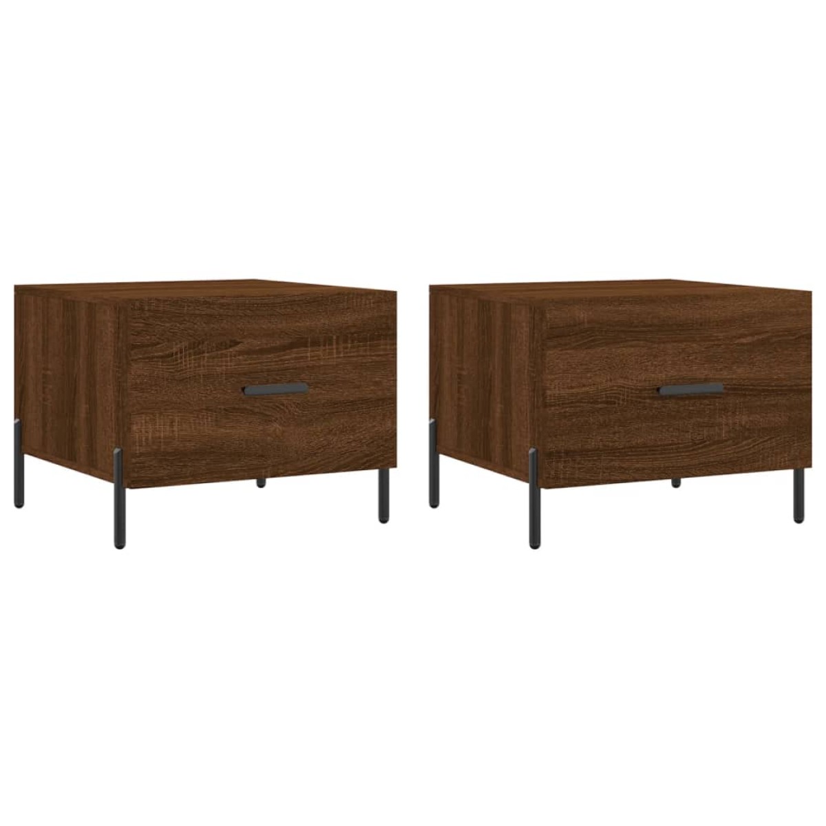 vidaXL Τραπεζάκια Σαλονιού 2 τεμ Brown Oak 50x50x40 εκ Επεξ. Ξύλο