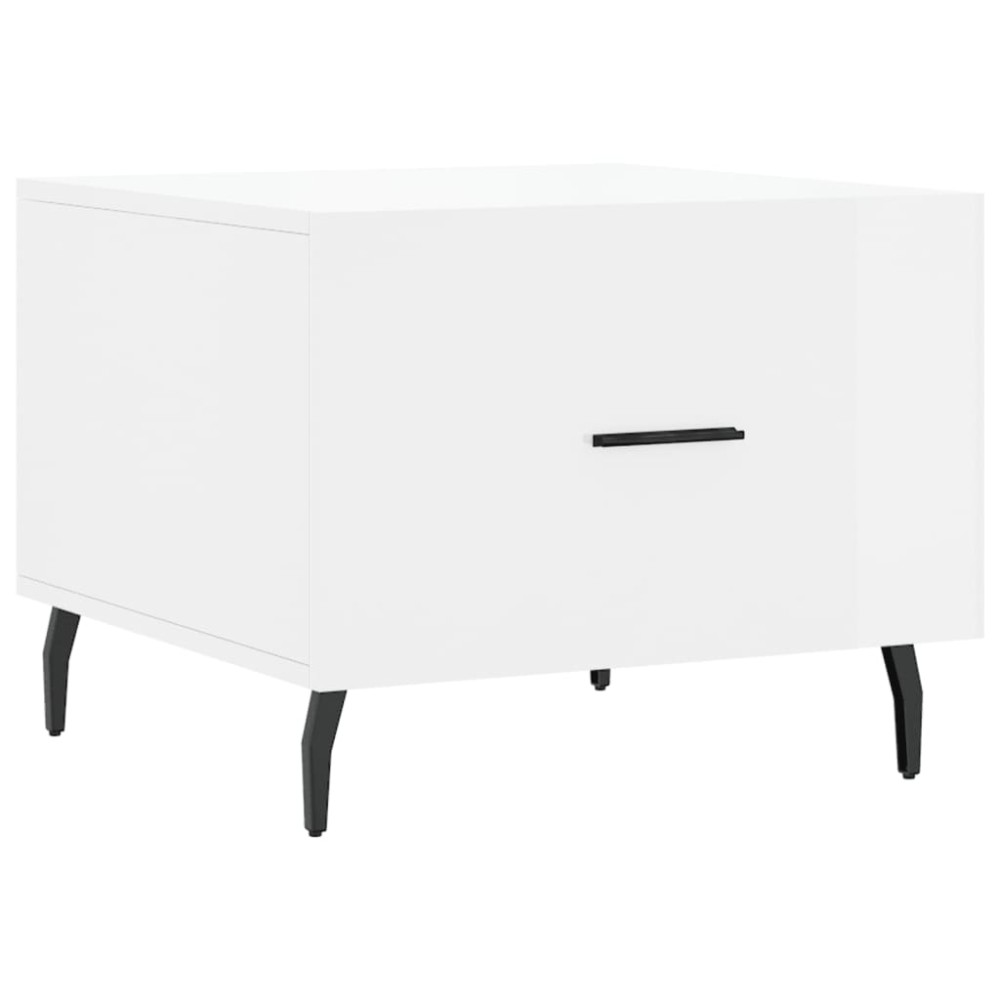 vidaXL Τραπεζάκι Σαλονιού Γυαλ. Λευκό 50 x 50 x 40 εκ. Επεξεργ. Ξύλο