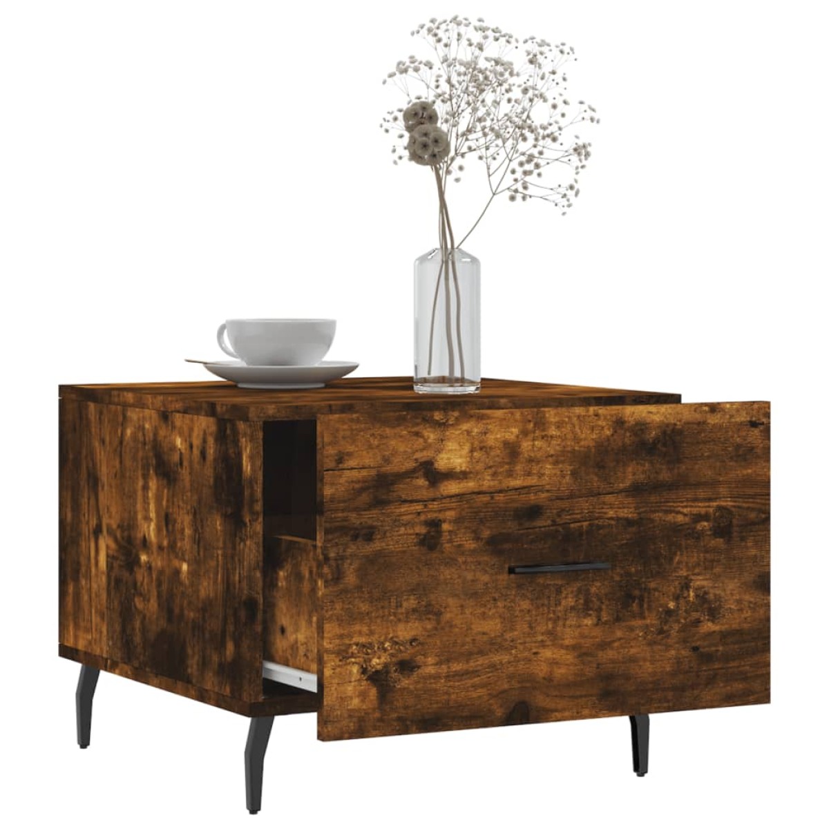 vidaXL Τραπεζάκια Σαλονιού 2 τεμ Καπνιστή Oak 50x50x40 εκ Επεξ. Ξύλο