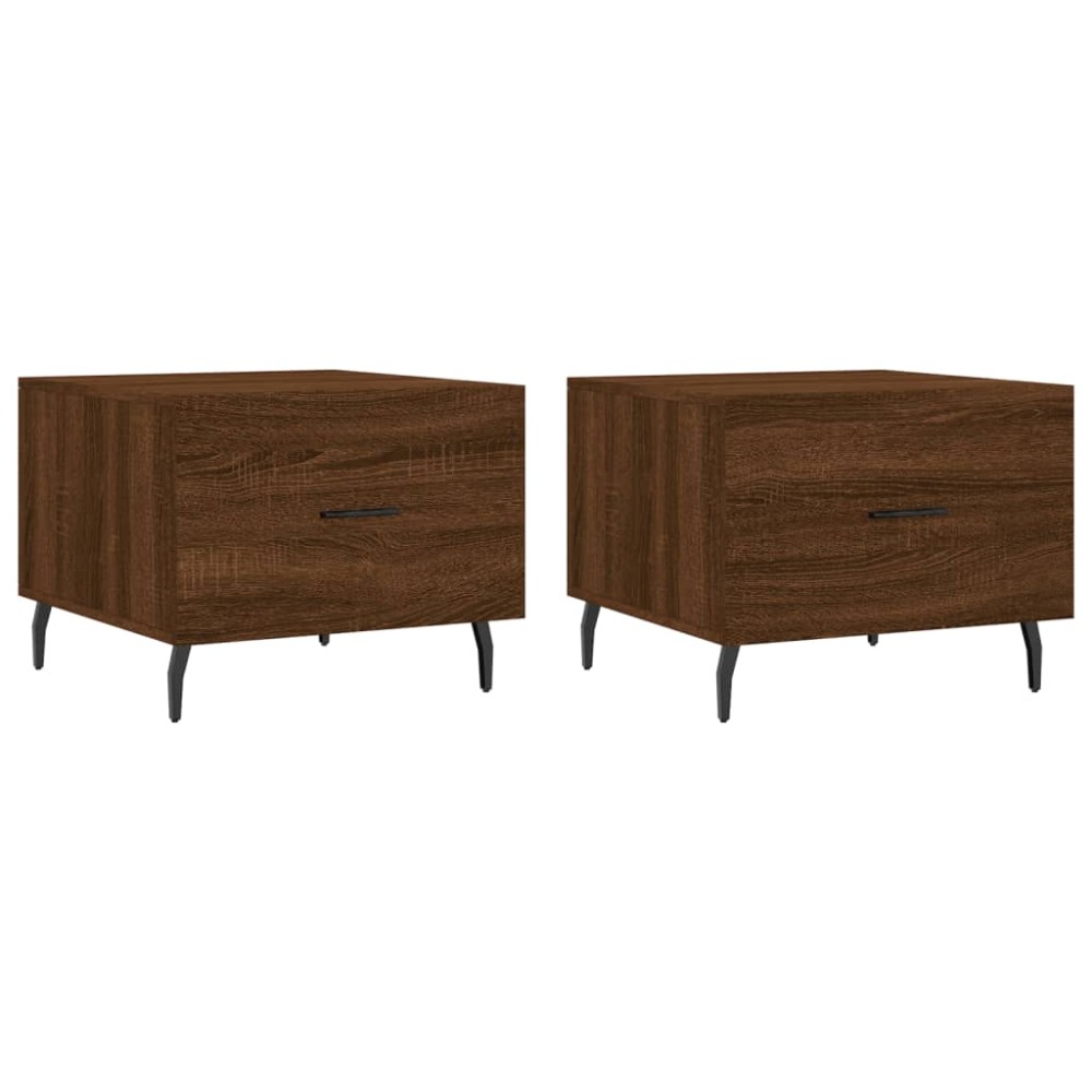 vidaXL Τραπεζάκια Σαλονιού 2 τεμ Brown Oak 50x50x40 εκ Επεξ. Ξύλο