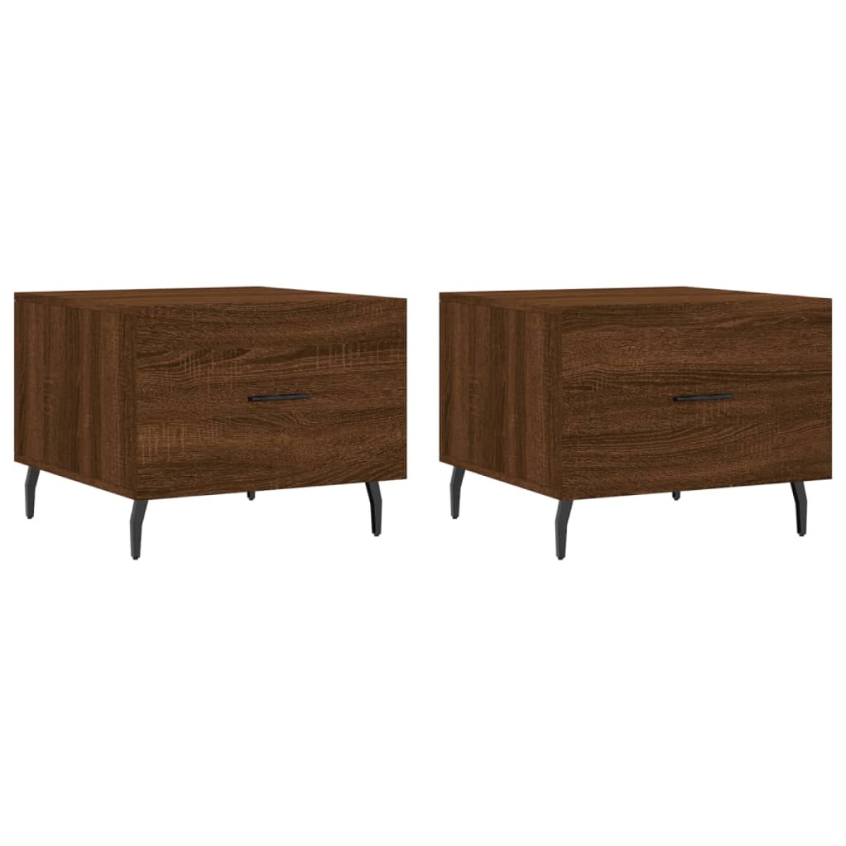 vidaXL Τραπεζάκια Σαλονιού 2 τεμ Brown Oak 50x50x40 εκ Επεξ. Ξύλο