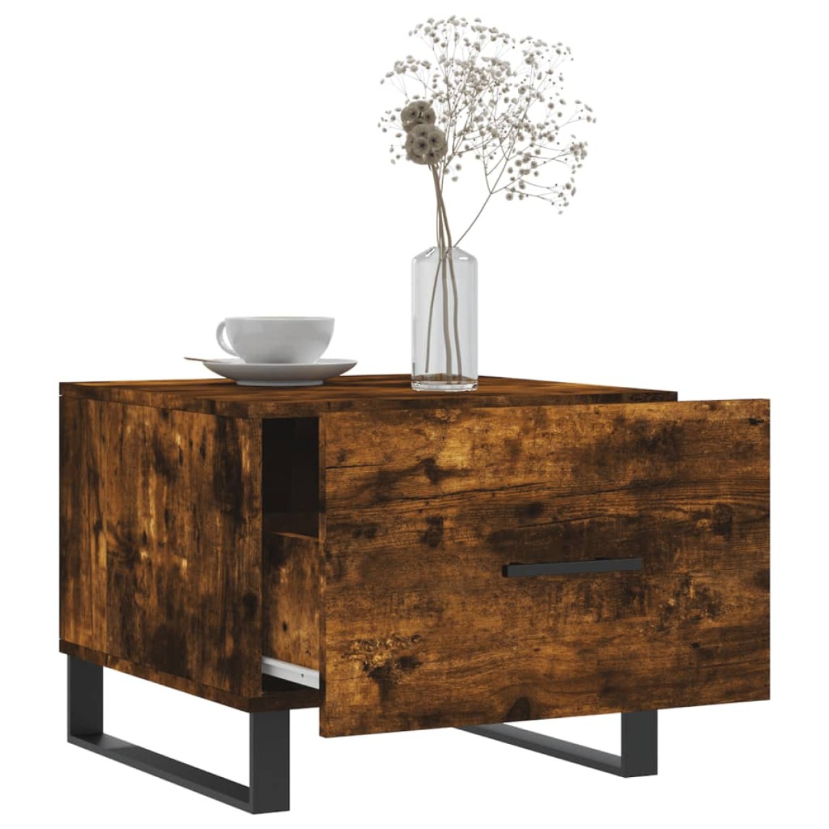vidaXL Τραπεζάκια Σαλονιού 2 τεμ Καπνιστή Oak 50x50x40 εκ Επεξ. Ξύλο