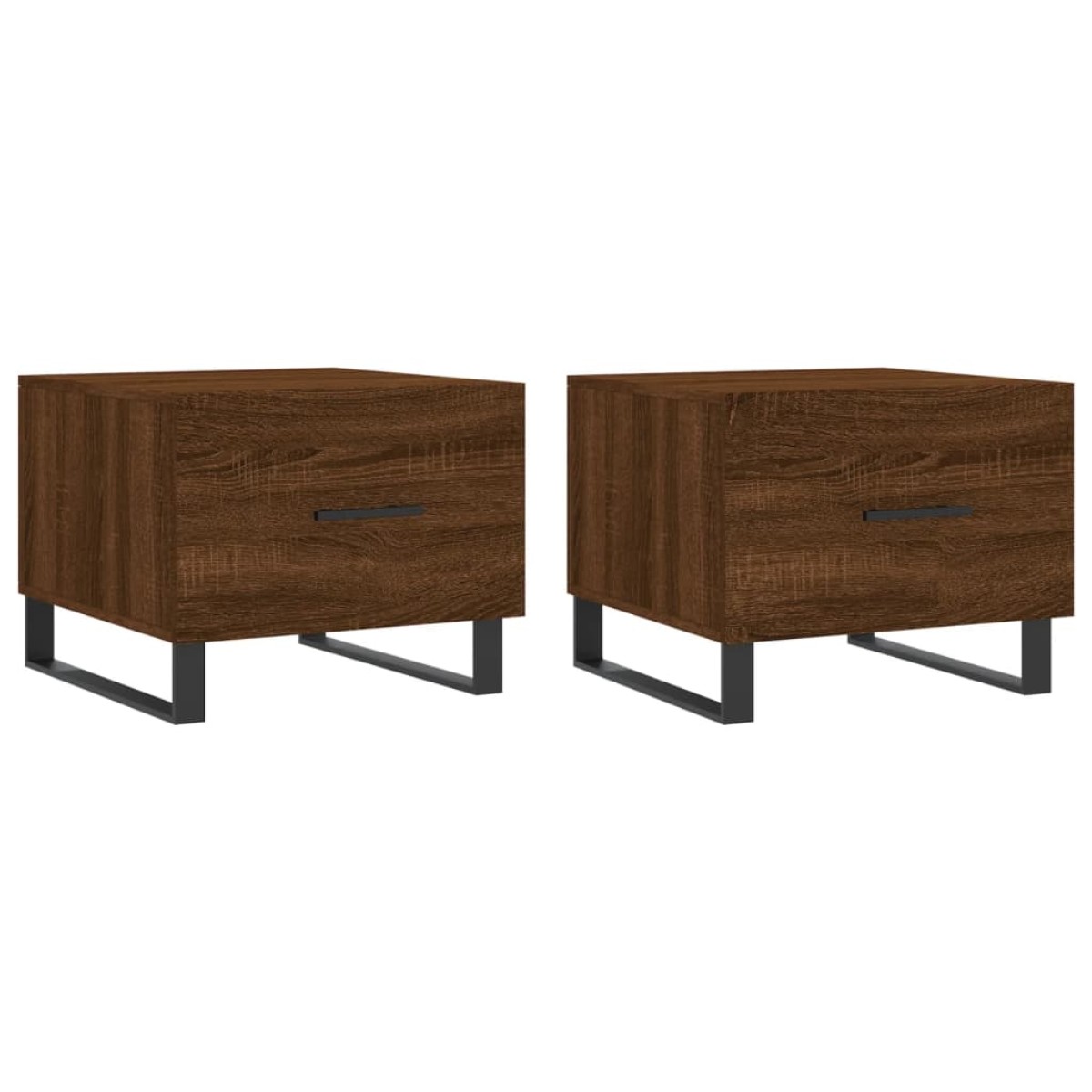 vidaXL Τραπεζάκια Σαλονιού 2 τεμ Brown Oak 50x50x40 εκ Επεξ. Ξύλο
