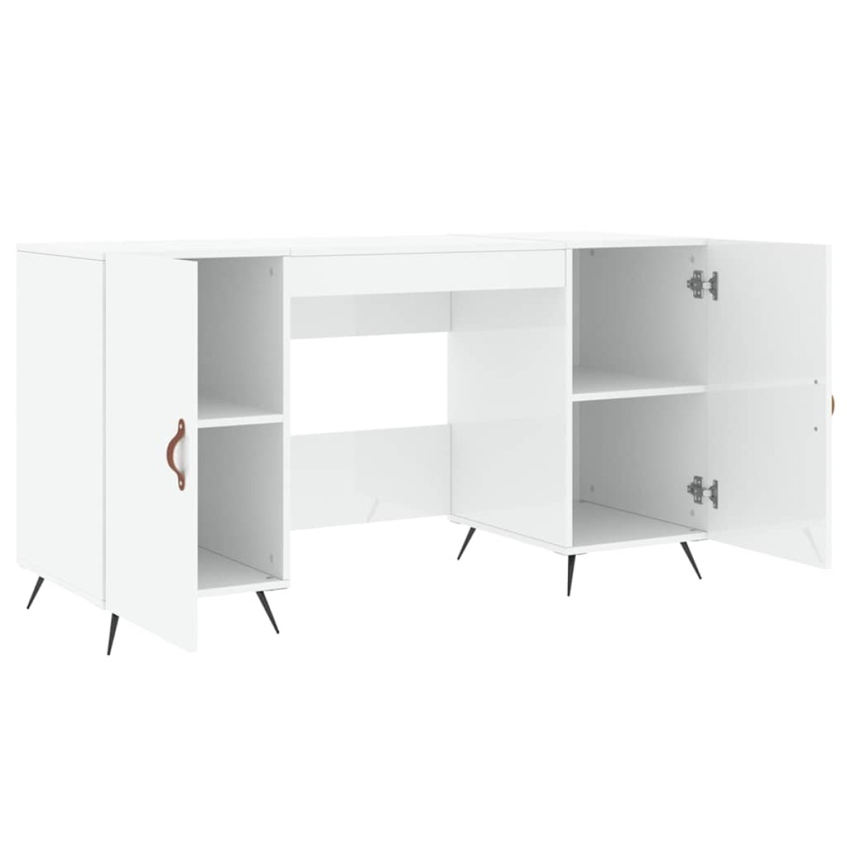 vidaXL Γραφείο Γυαλιστερό Λευκό 140x50x75 εκ. Επεξεργασμένο Ξύλο