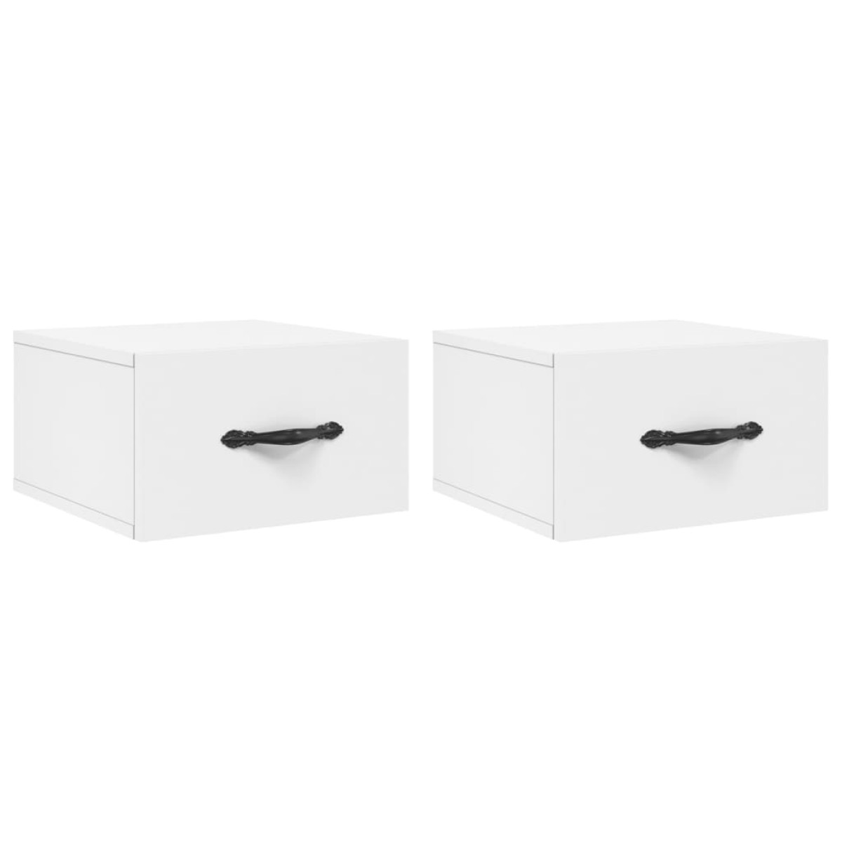 vidaXL Κομοδίνα Επιτοίχια 2 τεμ. Λευκά 35x35x20 εκ.