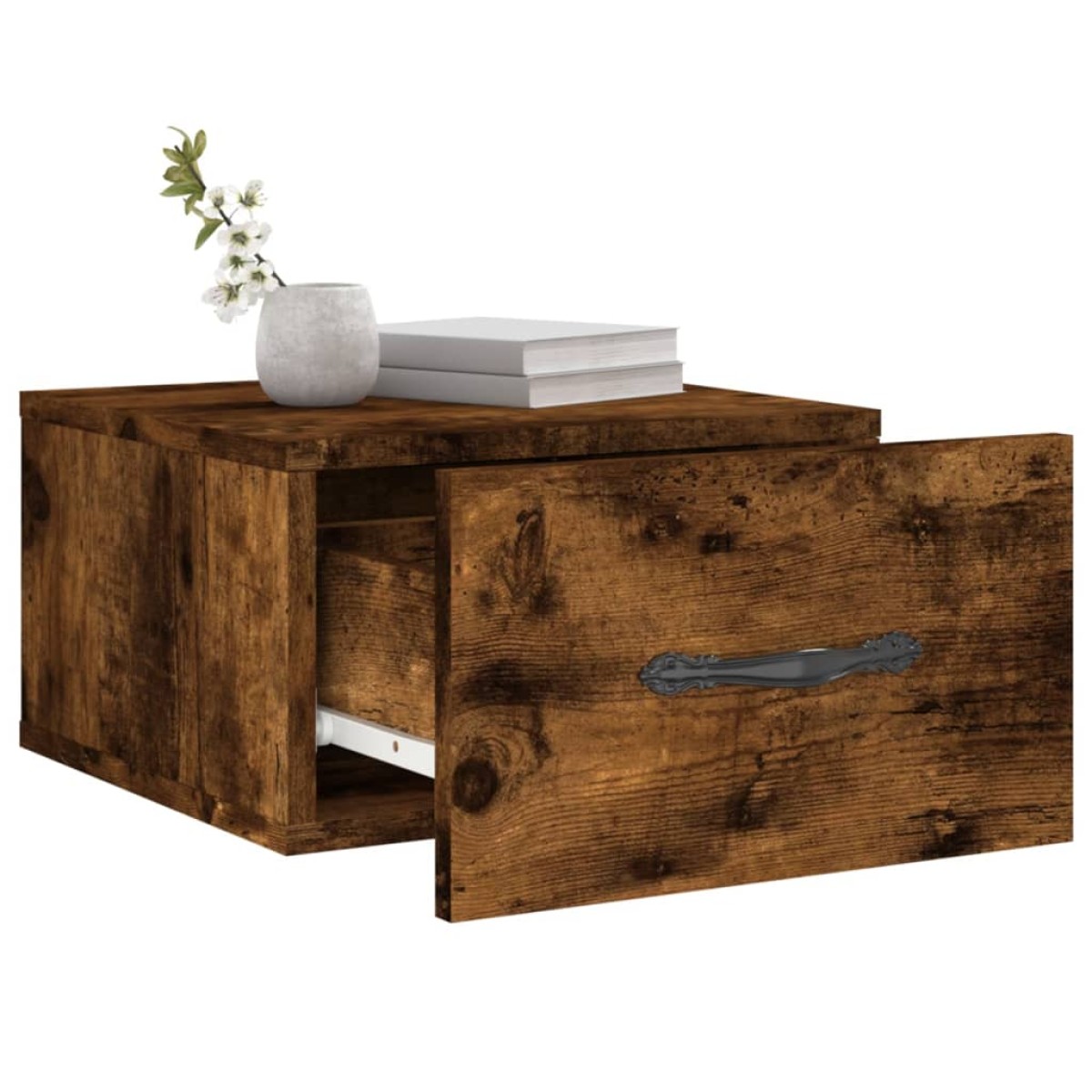 vidaXL Κομοδίνο Επιτοίχιο Καπνιστή Δρυς 35 x 35 x 20 εκ.