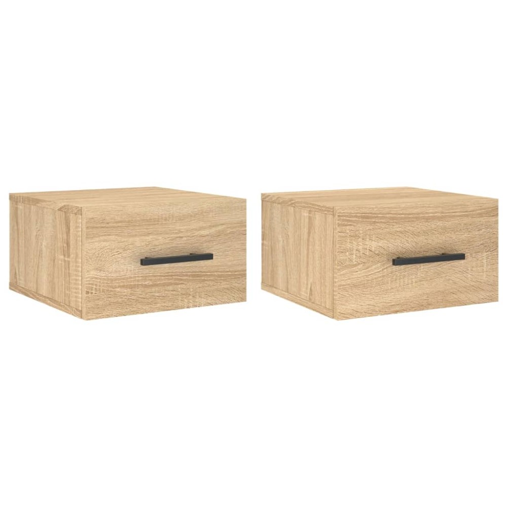 vidaXL Κομοδίνα Επιτοίχια 2 τεμ. Sonoma Δρυς 35 x 35 x 20 εκ.