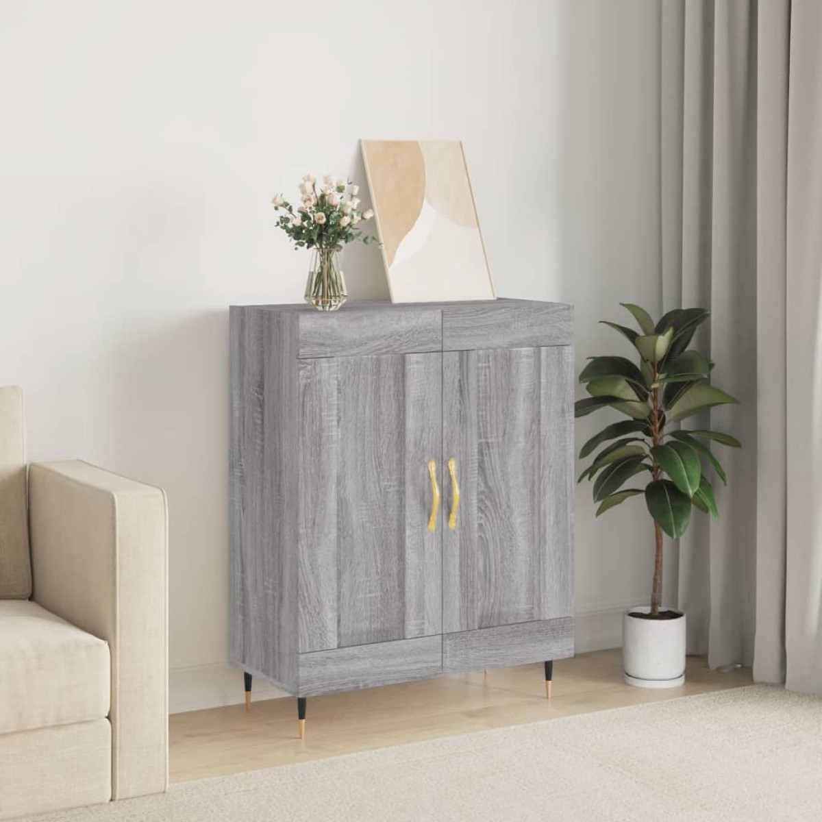 vidaXL Ντουλάπι Γκρι Sonoma 69,5 x 34 x 90 εκ. από Επεξεργασμένο Ξύλο