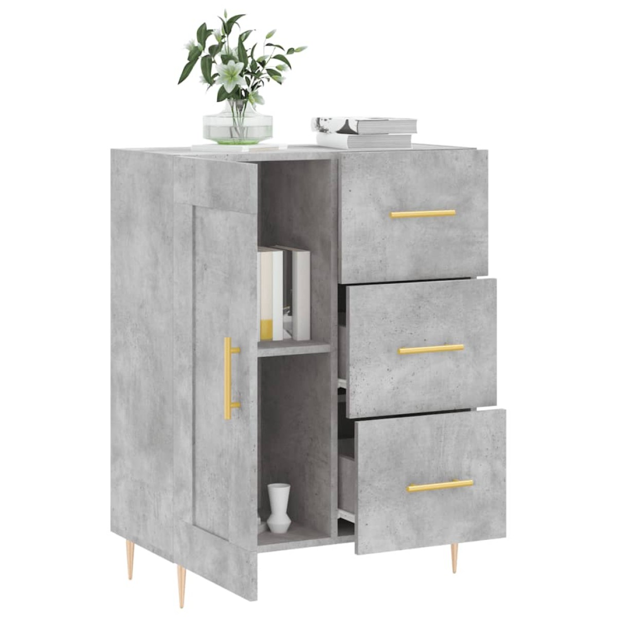 vidaXL Ντουλάπι Γκρι Σκυροδέματος 69,5x34x90 εκ. Επεξεργασμένο Ξύλο