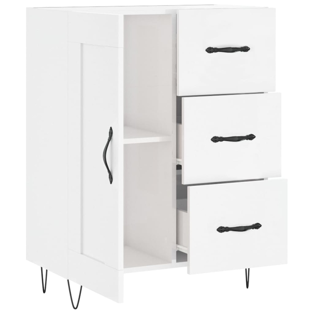 vidaXL Ντουλάπι Γυαλιστερό Λευκό 69,5x34x90 εκ. Επεξεργασμένο Ξύλο