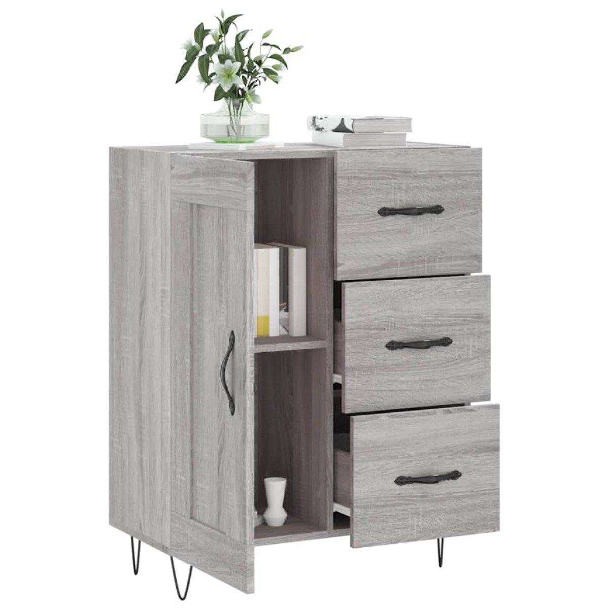 vidaXL Ντουλάπι Γκρι Sonoma 69,5 x 34 x 90 εκ. από Επεξεργασμένο Ξύλο