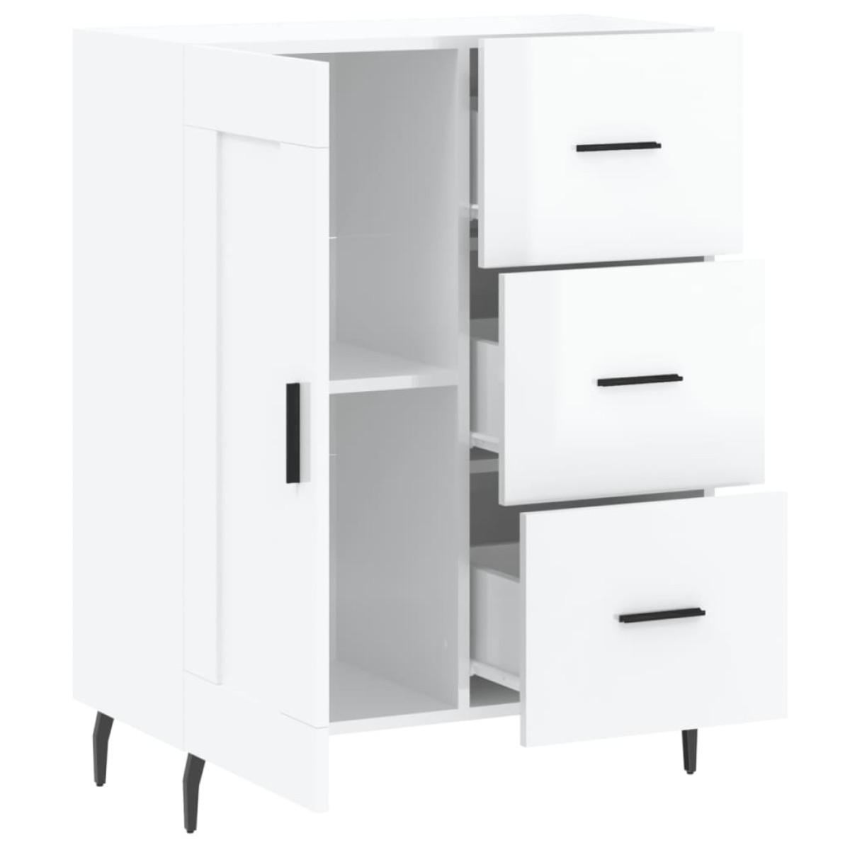 vidaXL Ντουλάπι Γυαλιστερό Λευκό 69,5x34x90 εκ. Επεξεργασμένο Ξύλο