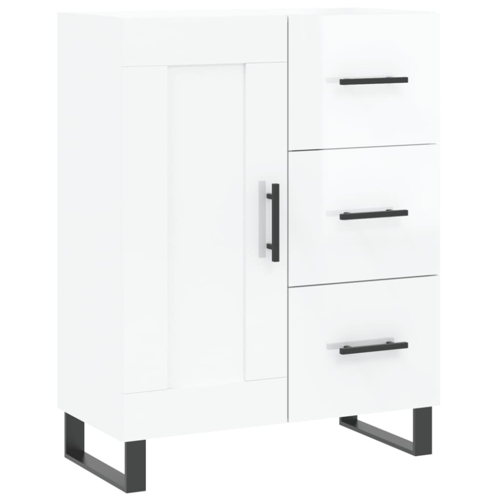vidaXL Ντουλάπι Γυαλιστερό Λευκό 69,5x34x90 εκ. Επεξεργασμένο Ξύλο
