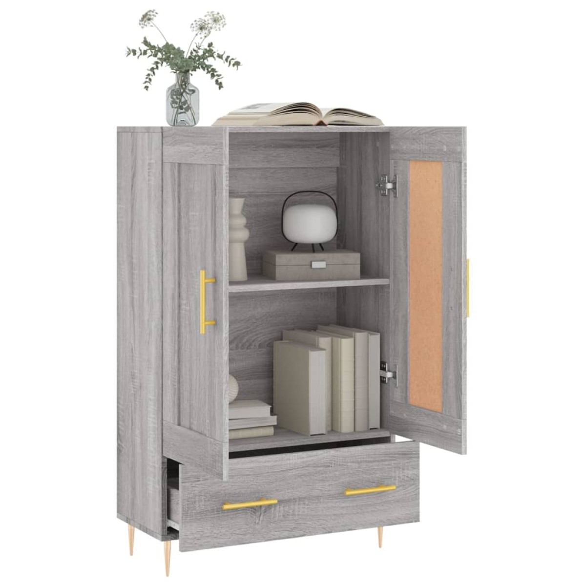 vidaXL Ντουλάπα Γκρι Sonoma 69,5 x 31 x 115 εκ. από Επεξεργασμένο Ξύλο
