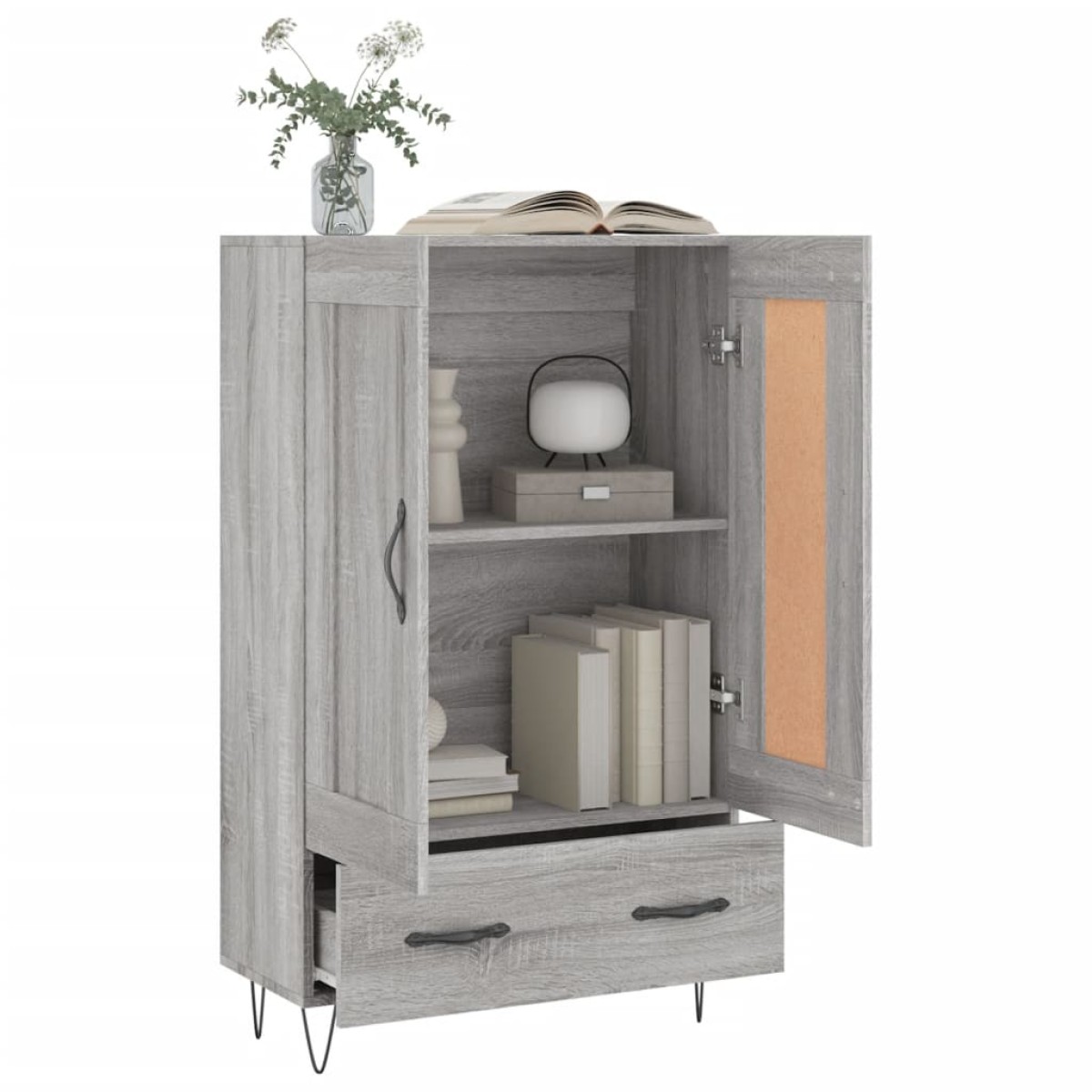 vidaXL Ντουλάπα Γκρι Sonoma 69,5 x 31 x 115 εκ. από Επεξεργασμένο Ξύλο