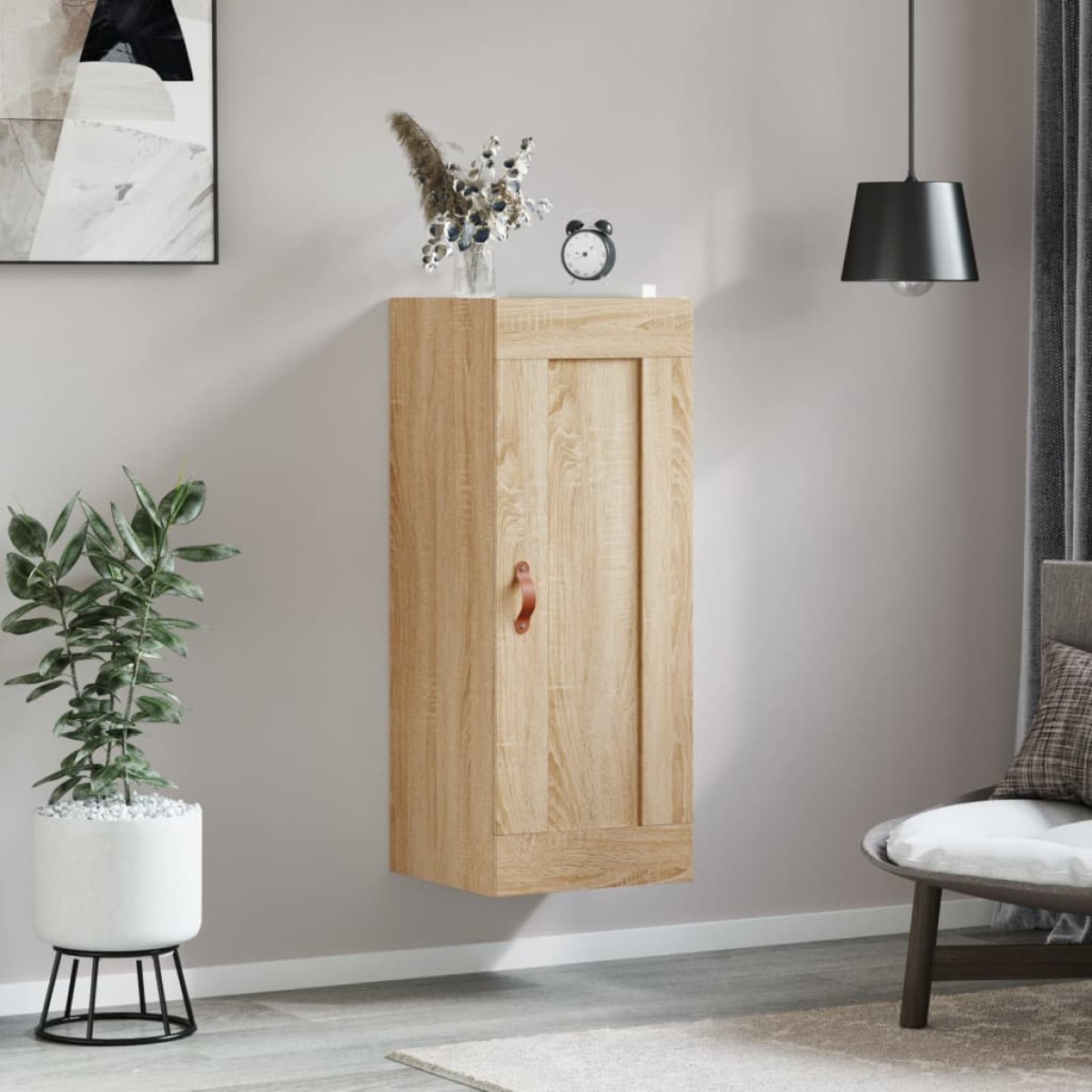 vidaXL Ντουλάπι Τοίχου Sonoma Δρυς 34,5 x 34 x 90 εκ. Επεξεργ. Ξύλο