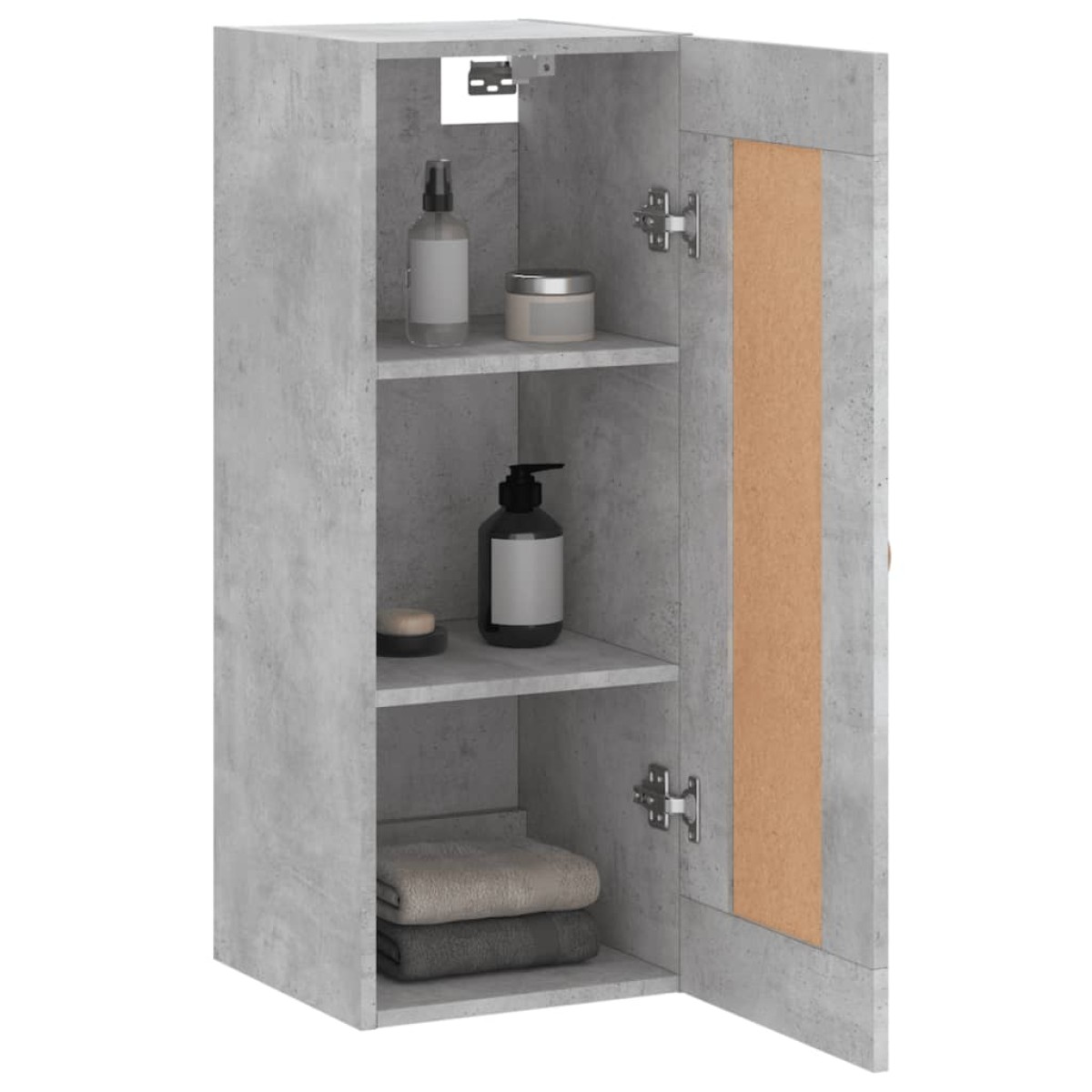 vidaXL Ντουλάπι Τοίχου Γκρι Σκυροδέματος 34,5x34x90 εκ. Επεξεργ. Ξύλο