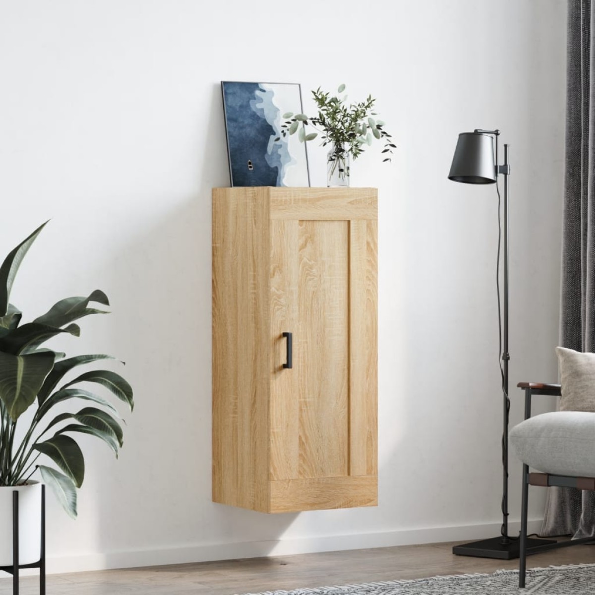 vidaXL Ντουλάπι Τοίχου Sonoma Δρυς 34,5 x 34 x 90 εκ. Επεξεργ. Ξύλο