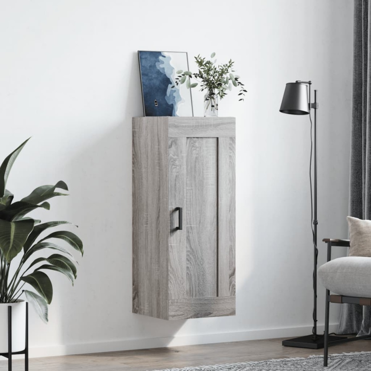 vidaXL Ντουλάπι Τοίχου Γκρι Sonoma 34,5 x 34 x 90 εκ. Επεξεργ. Ξύλο