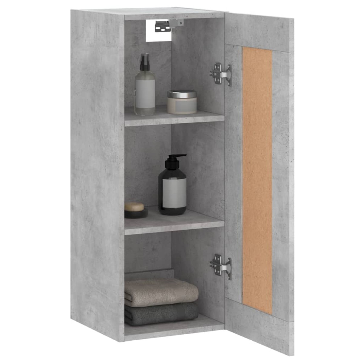 vidaXL Ντουλάπι Τοίχου Γκρι Σκυροδέματος 34,5x34x90 εκ. Επεξεργ. Ξύλο
