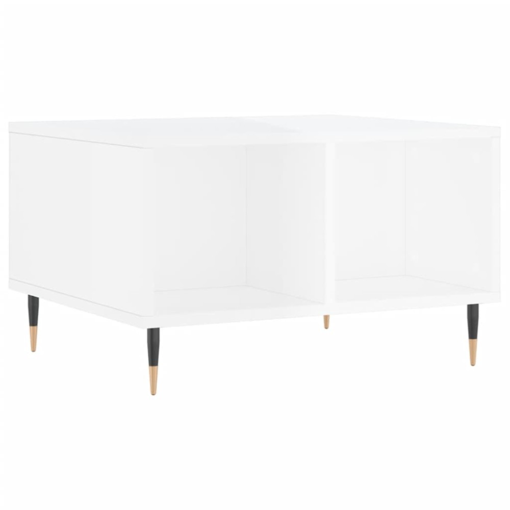 vidaXL Τραπεζάκι Σαλονιού Γυαλ. Λευκό 60x50x36,5 εκ. Επεξεργ. Ξύλο
