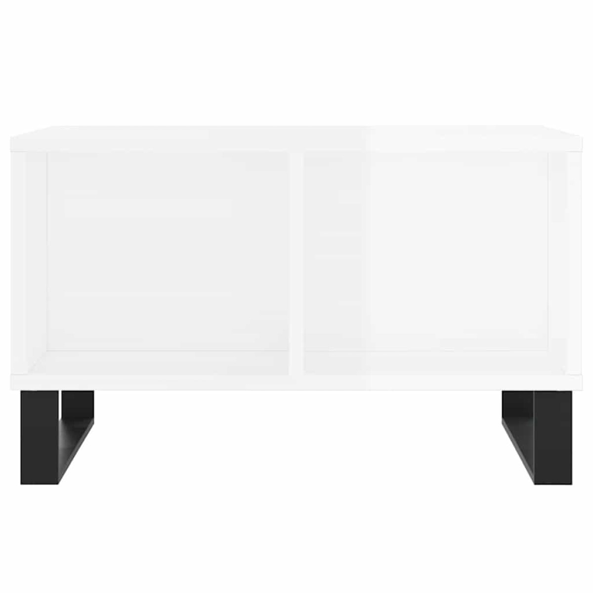 vidaXL Τραπεζάκι Σαλονιού Γυαλ. Λευκό 60x50x36,5 εκ. Επεξεργ. Ξύλο