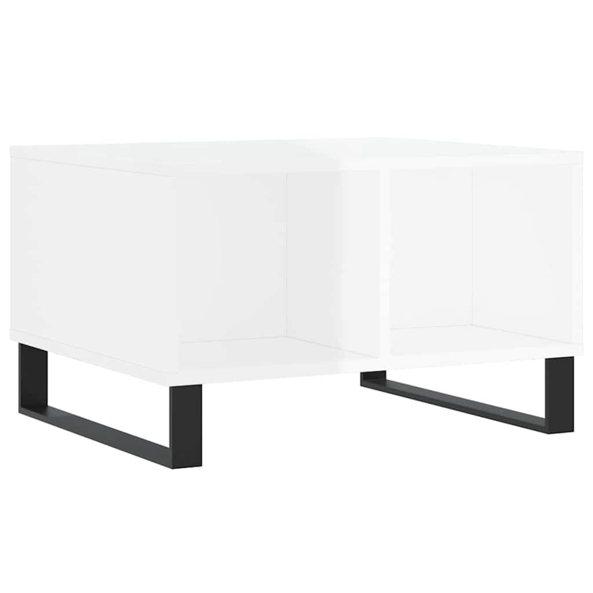 vidaXL Τραπεζάκι Σαλονιού Γυαλ. Λευκό 60x50x36,5 εκ. Επεξεργ. Ξύλο