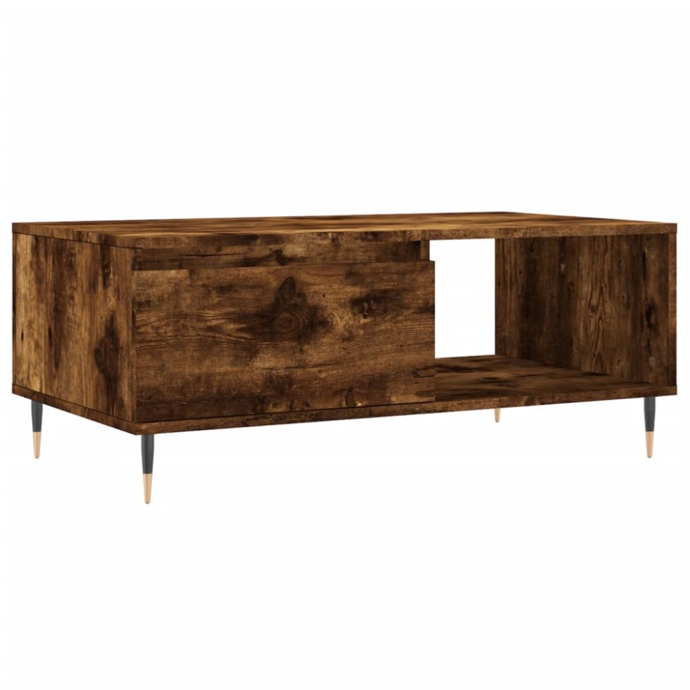 vidaXL Τραπεζάκι Σαλονιού Καπνιστή Δρυς 90x50x36,5 εκ. Επεξεργ. Ξύλο