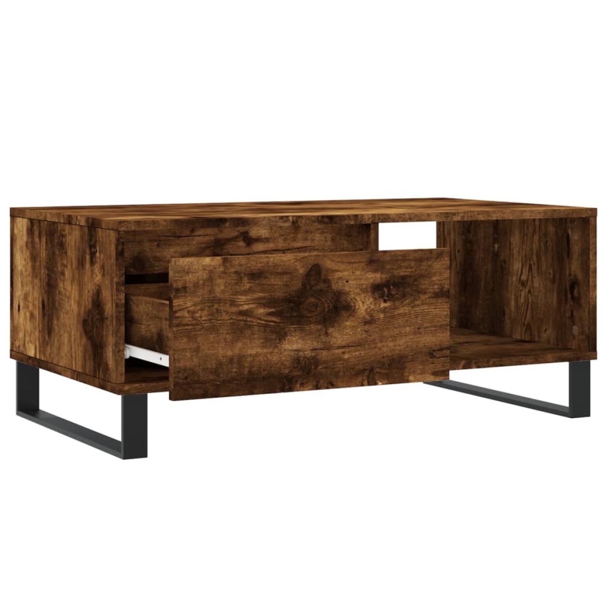 vidaXL Τραπεζάκι Σαλονιού Καπνιστή Δρυς 90x50x36,5 εκ. Επεξεργ. Ξύλο