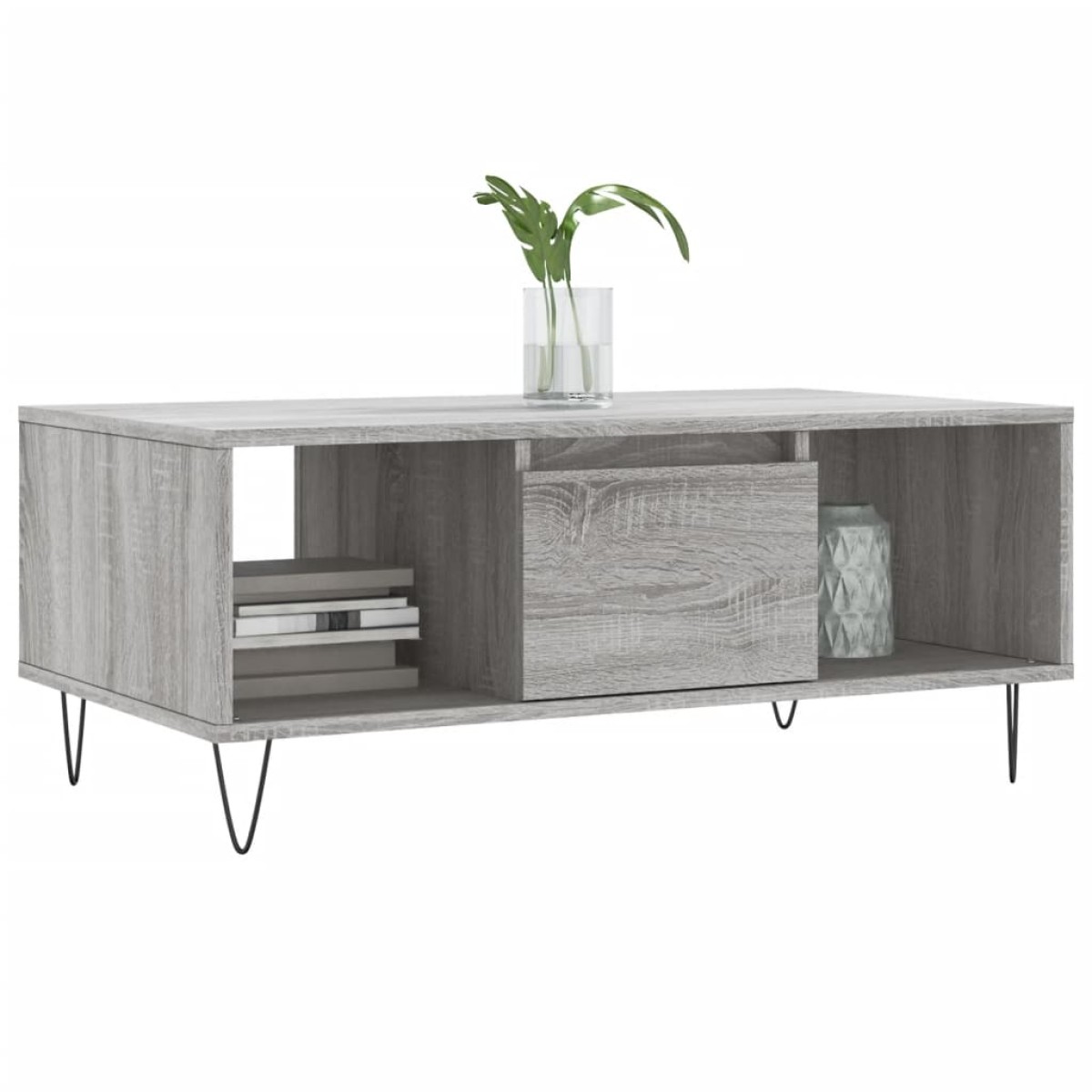 vidaXL Τραπεζάκι Σαλονιού Γκρι Sonoma 90x50x36,5εκ. Επεξεργασμένο Ξύλο