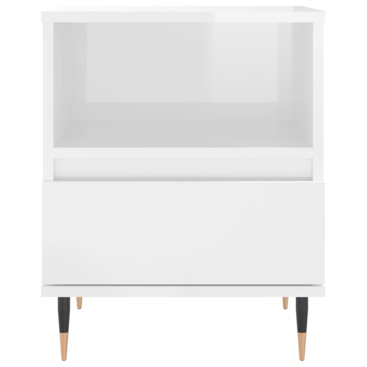 vidaXL Κομοδίνα 2 τεμ. Γυαλ. Λευκό 40 x 35 x 50 εκ. Επεξεργασμένο Ξύλο