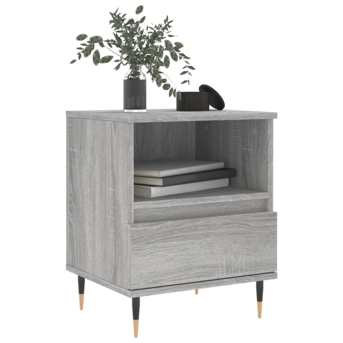 vidaXL Κομοδίνο Γκρι Sonoma 40 x 35 x 50 εκ. από Επεξεργασμένο Ξύλο