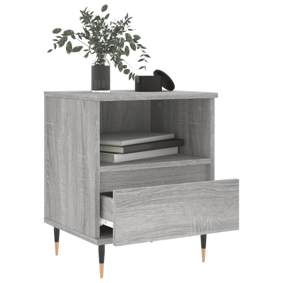 vidaXL Κομοδίνο Γκρι Sonoma 40 x 35 x 50 εκ. από Επεξεργασμένο Ξύλο