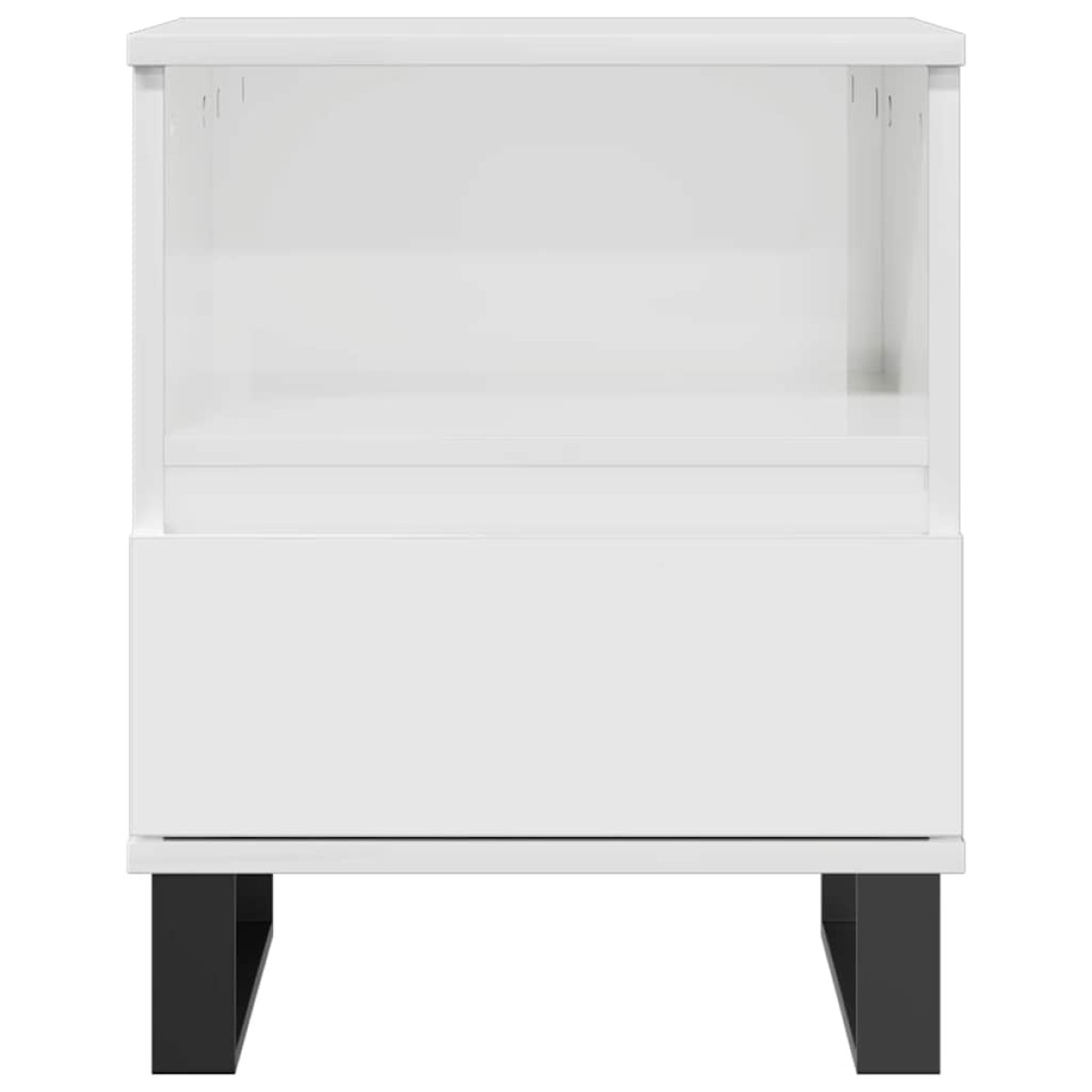 vidaXL Κομοδίνο Γυαλ. Λευκό 40 x 35 x 50 εκ. από Επεξεργασμένο Ξύλο
