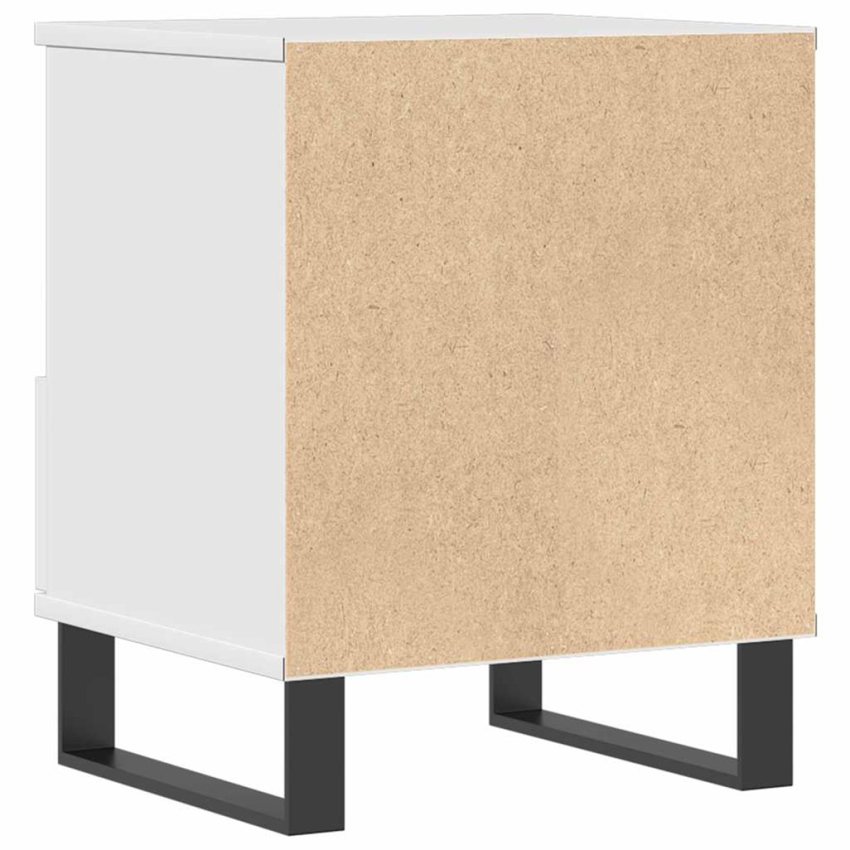 vidaXL Κομοδίνο Γυαλ. Λευκό 40 x 35 x 50 εκ. από Επεξεργασμένο Ξύλο