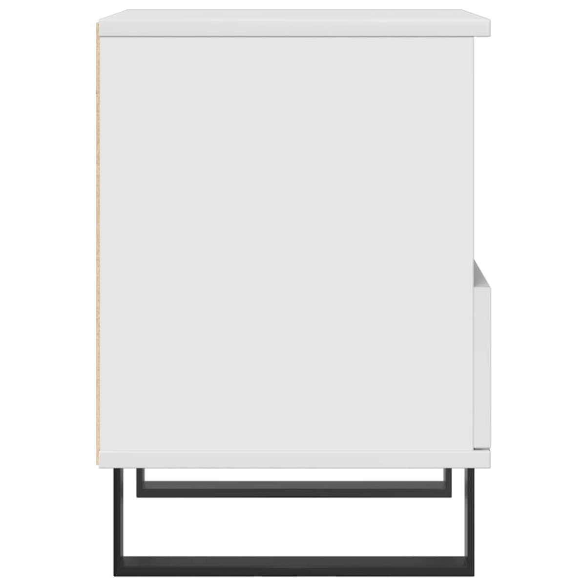 vidaXL Κομοδίνο Γυαλ. Λευκό 40 x 35 x 50 εκ. από Επεξεργασμένο Ξύλο