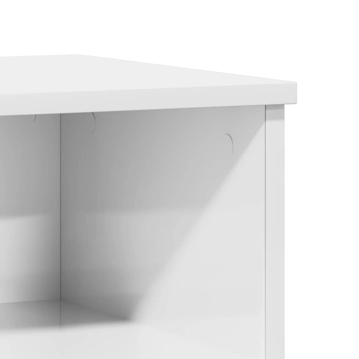 vidaXL Κομοδίνο Γυαλ. Λευκό 40 x 35 x 50 εκ. από Επεξεργασμένο Ξύλο