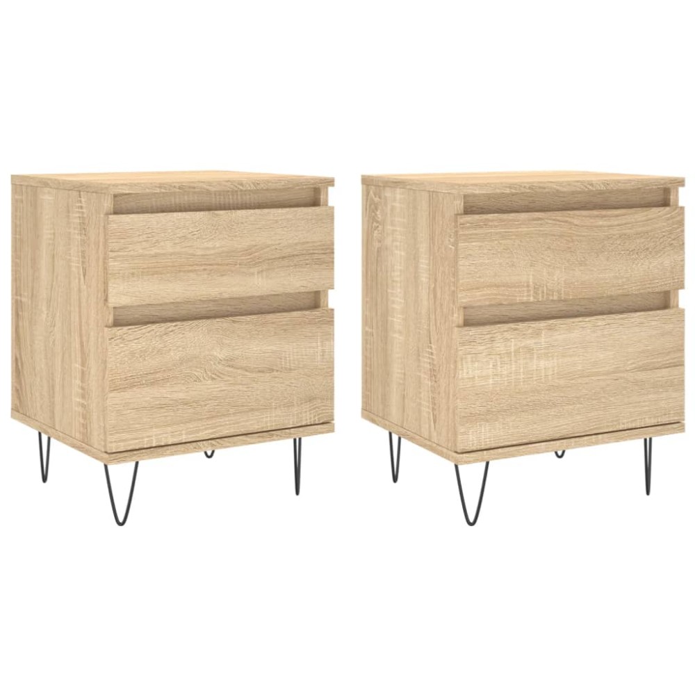 vidaXL Κομοδίνα 2 τεμ. Sonoma Δρυς 40 x 35 x 50 εκ. από Επεξεργ. Ξύλο