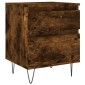 vidaXL Κομοδίνα 2 τεμ. Καπνιστή Δρυς 40 x 35 x 50 εκ. Επεξεργ. Ξύλο