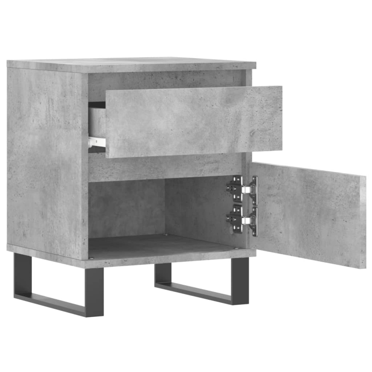 vidaXL Κομοδίνα 2 τεμ. Γκρι Σκυροδέματος 40x35x50 εκ. Επεξεργ. Ξύλο