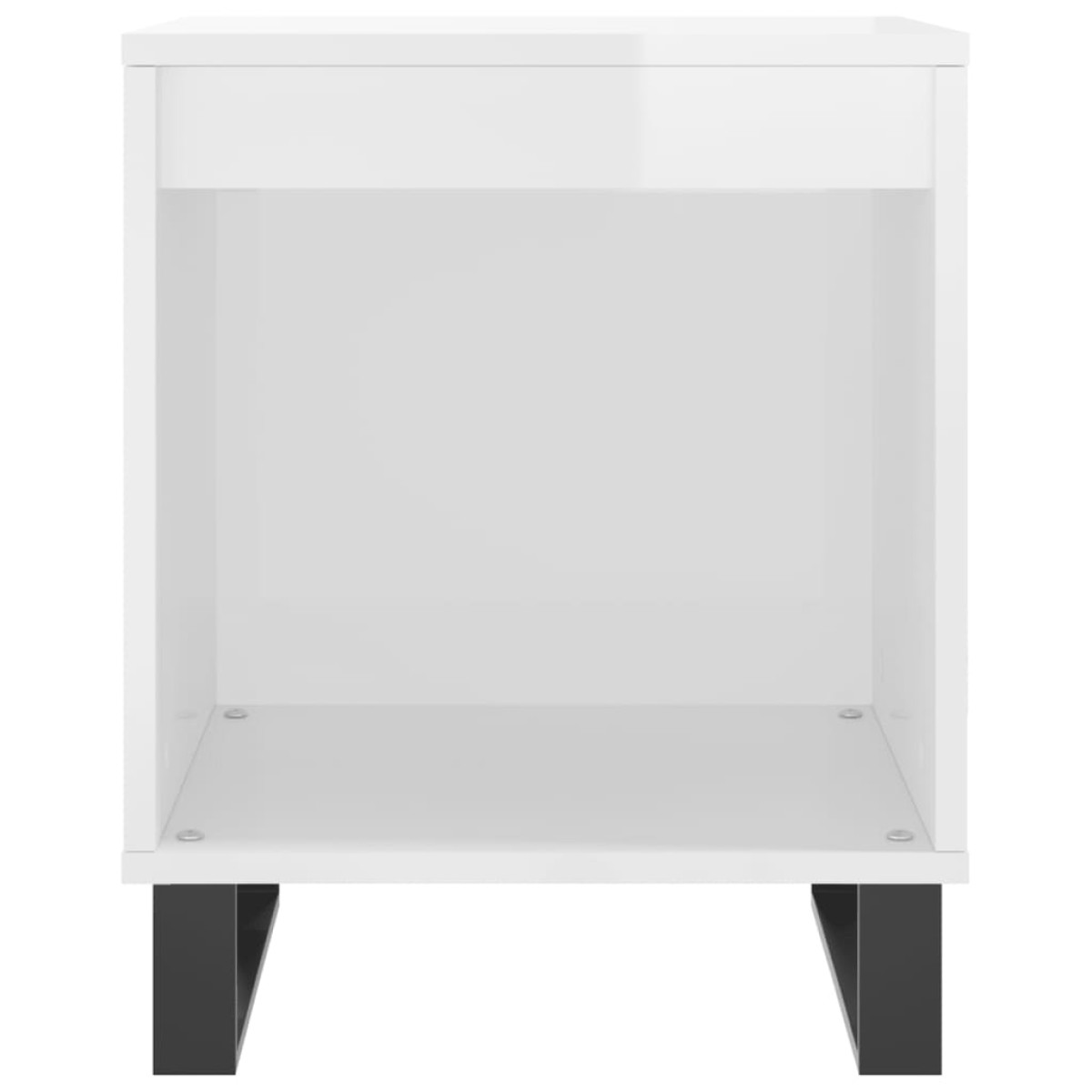 vidaXL Κομοδίνα 2 τεμ. Γυαλ. Λευκό 40 x 35 x 50 εκ. Επεξεργασμένο Ξύλο