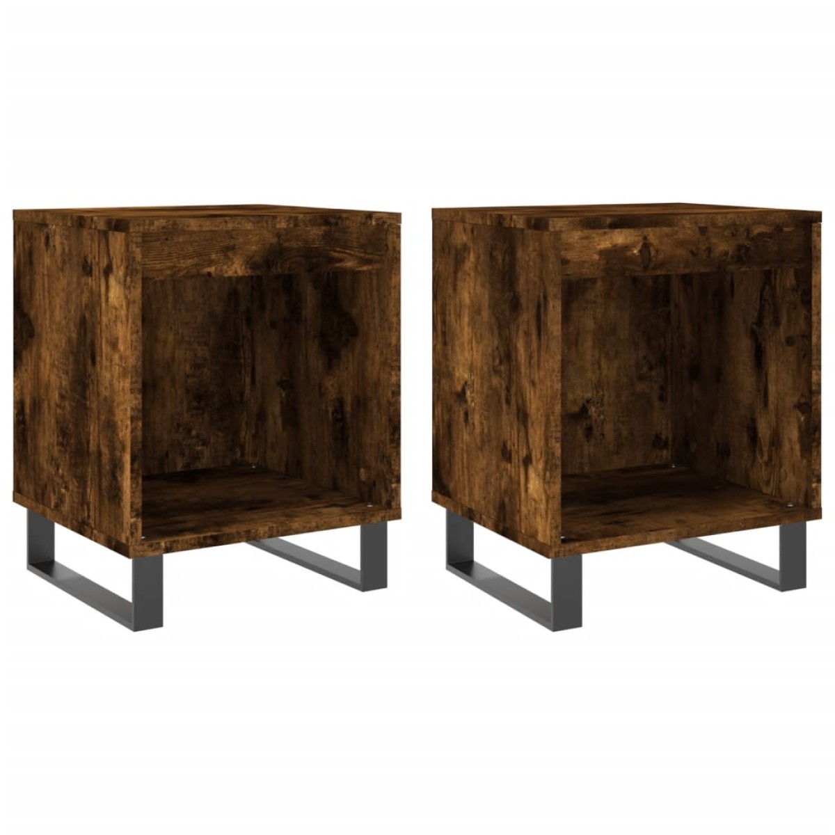 vidaXL Κομοδίνα 2 τεμ. Καπνιστή Δρυς 40 x 35 x 50 εκ. Επεξεργ. Ξύλο