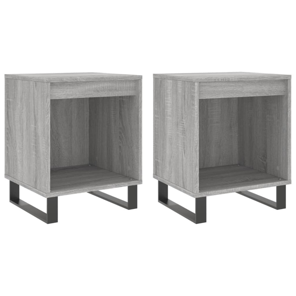 vidaXL Κομοδίνα 2 τεμ. Γκρι Sonoma 40 x 35 x 50 εκ. από Επεξεργ. Ξύλο