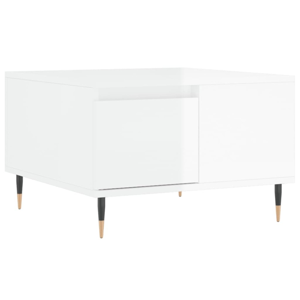 vidaXL Τραπεζάκι Σαλονιού Γυαλ. Λευκό 55x55x36,5 εκ. Επεξεργ. Ξύλο
