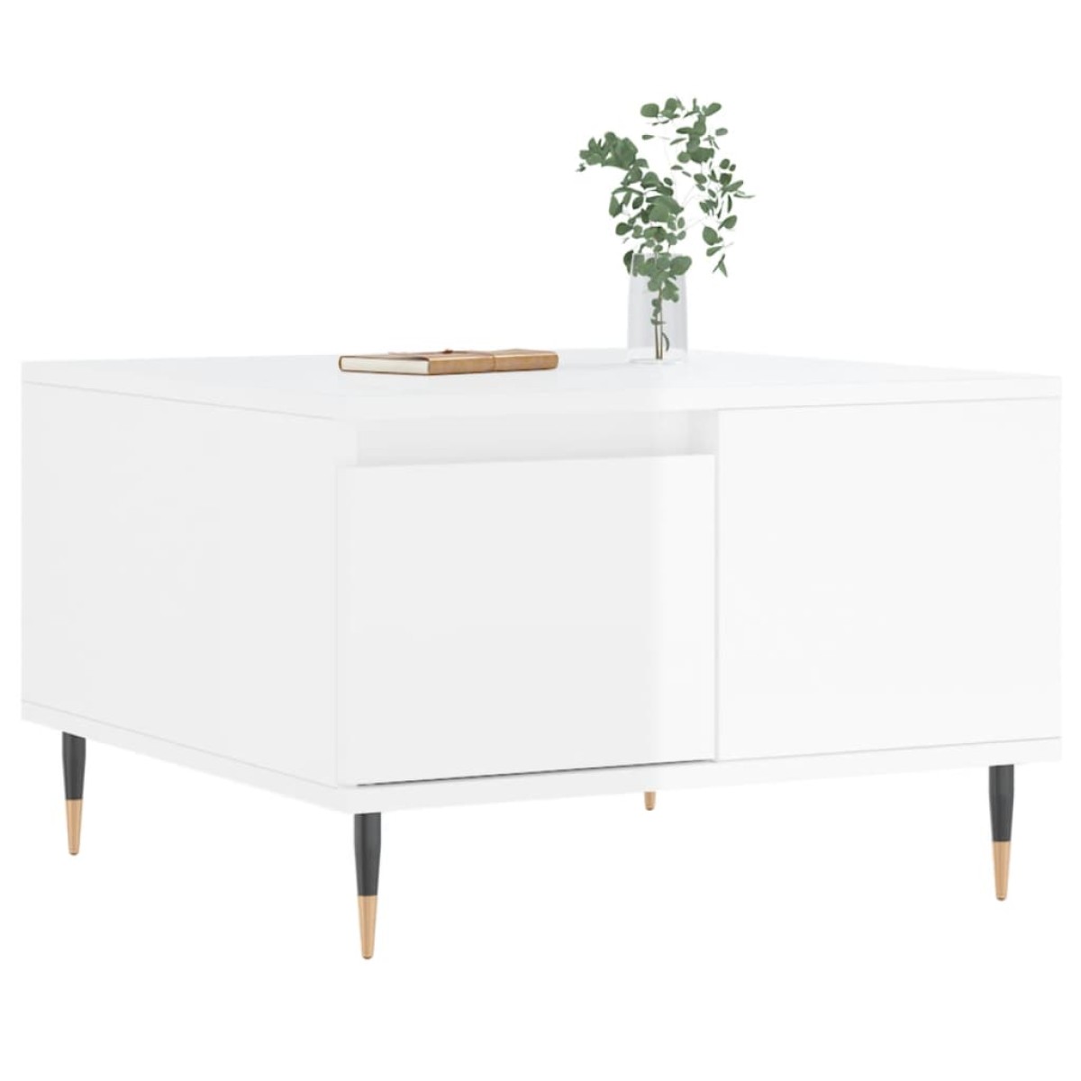 vidaXL Τραπεζάκι Σαλονιού Γυαλ. Λευκό 55x55x36,5 εκ. Επεξεργ. Ξύλο